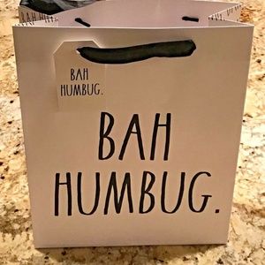 Rae Dunn BAH HUMBUG LL BLACK Christmas with Tags
